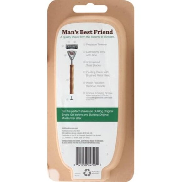 Bulldog Mens Skincare and Grooming Original Bamboo Razors for Men + 2  Refills - Picture 3 of 12